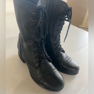 Steve Madden leather Black Lace-Up Women's Boots